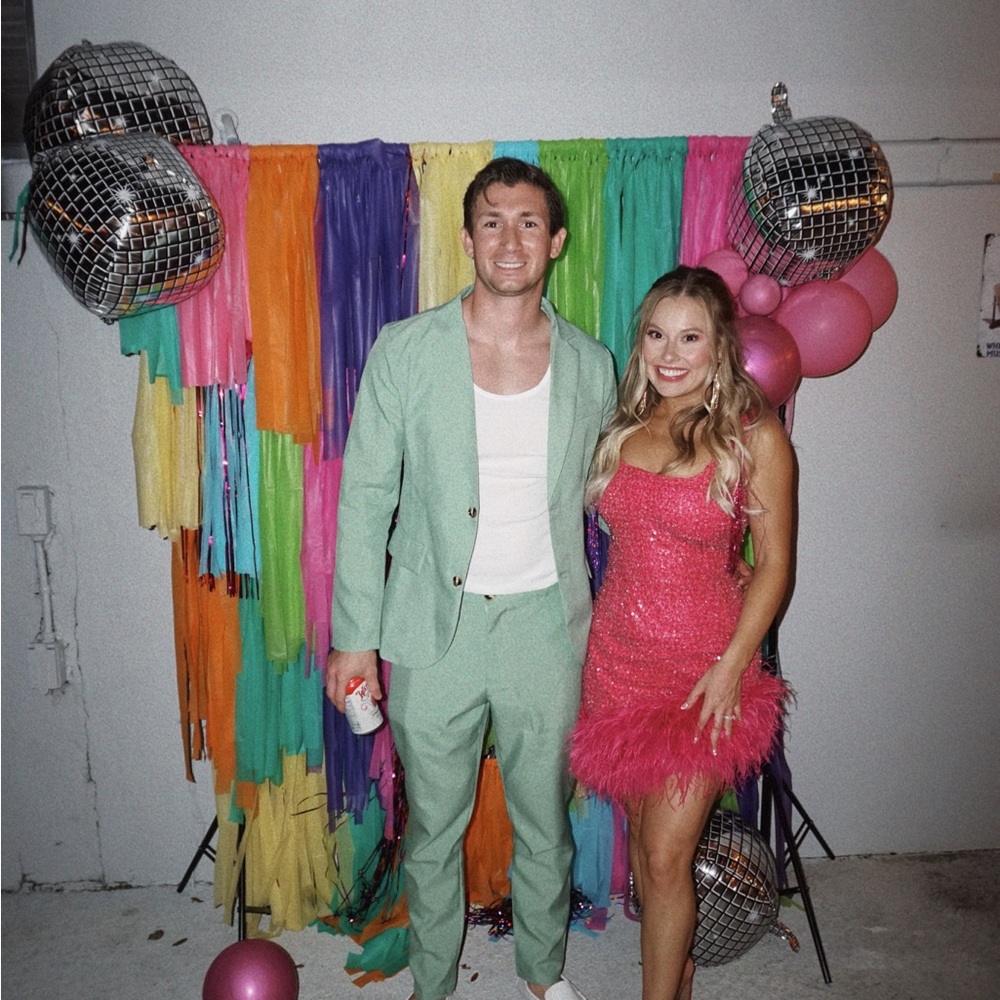 Nadine Merabi Evie beaded and feather hot pink dress - Picture 13 of 13